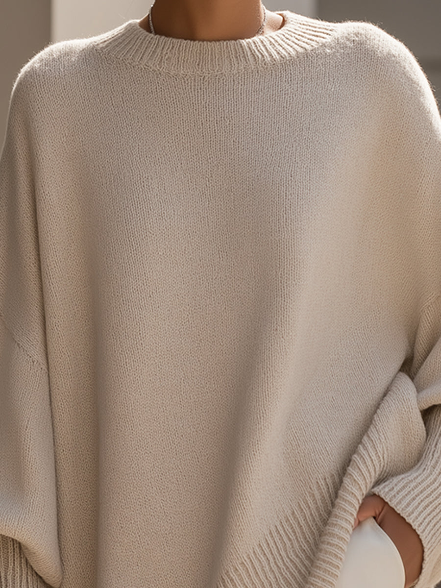 Dama Washington Vera Women's Oversized Knit Sweater Crew Neck