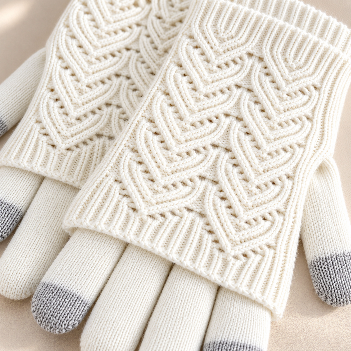 Unisex Cleo Layered Gloves Knit