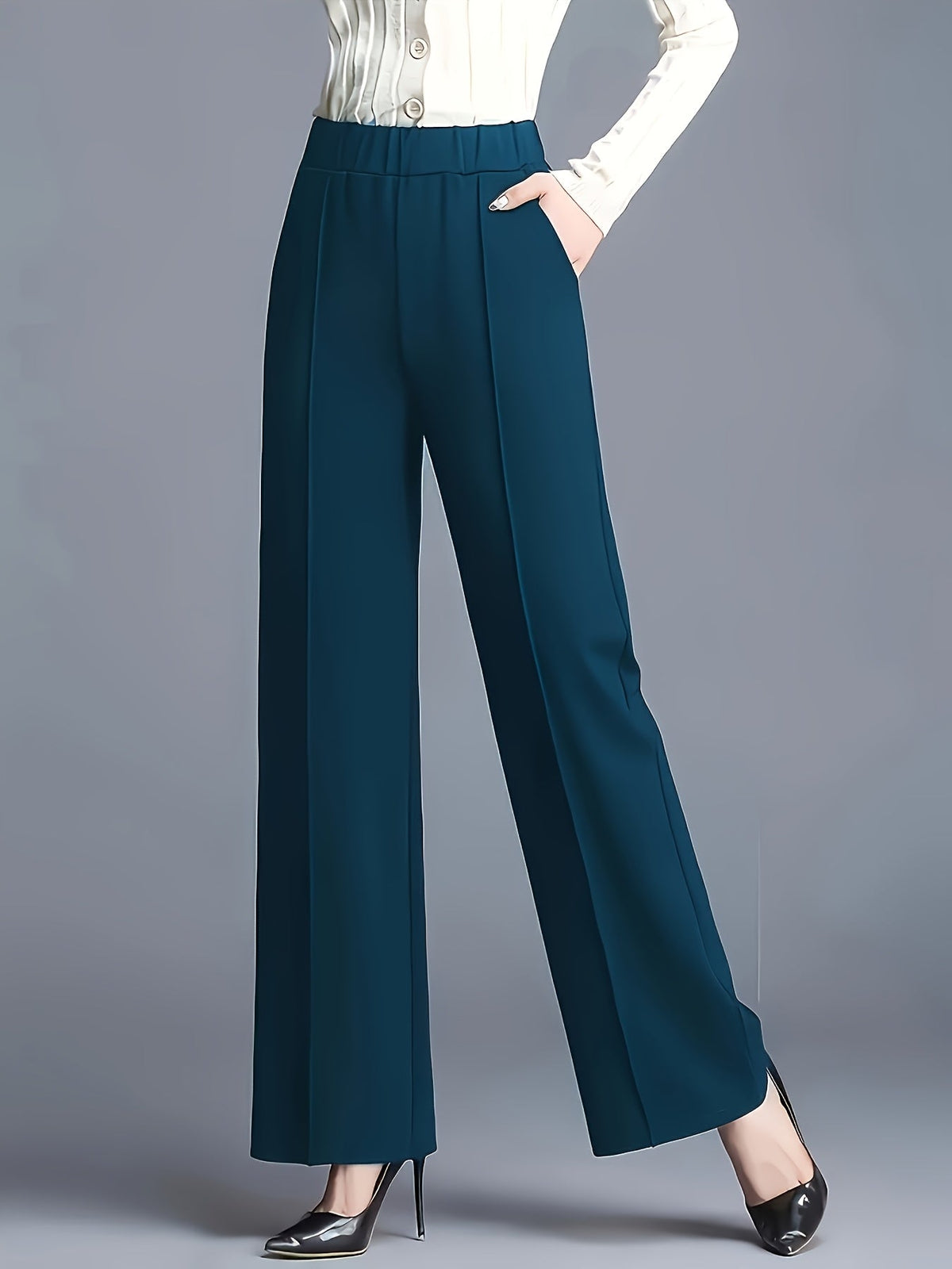 Haven Beck Women's Claudia High-Waisted Wide-Leg Pants