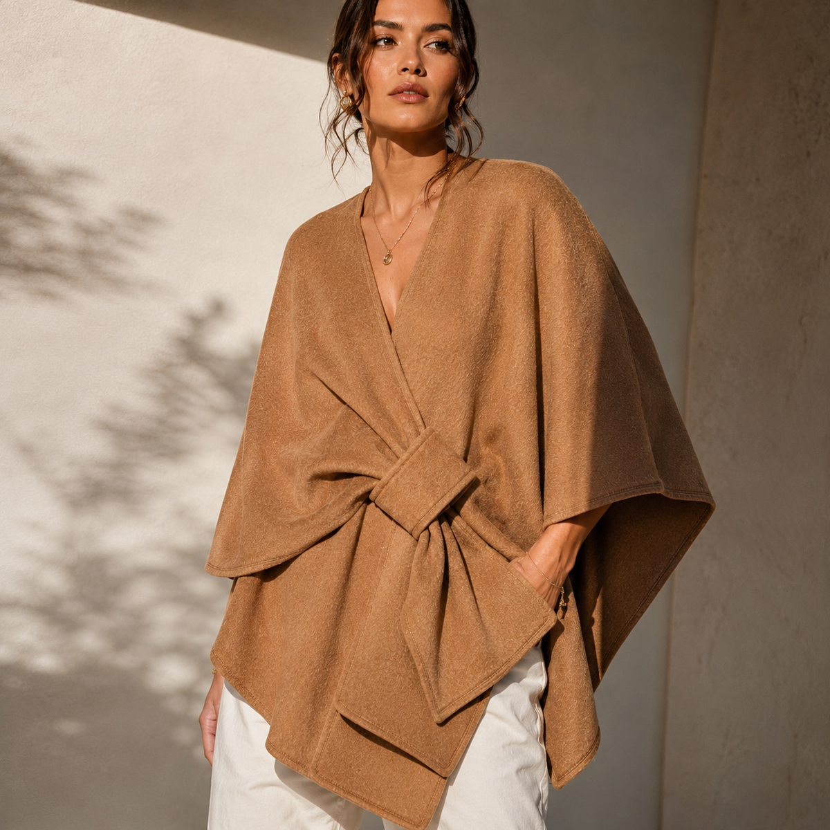 Unisex Willow Shawl Wrap Slot Closure Knit