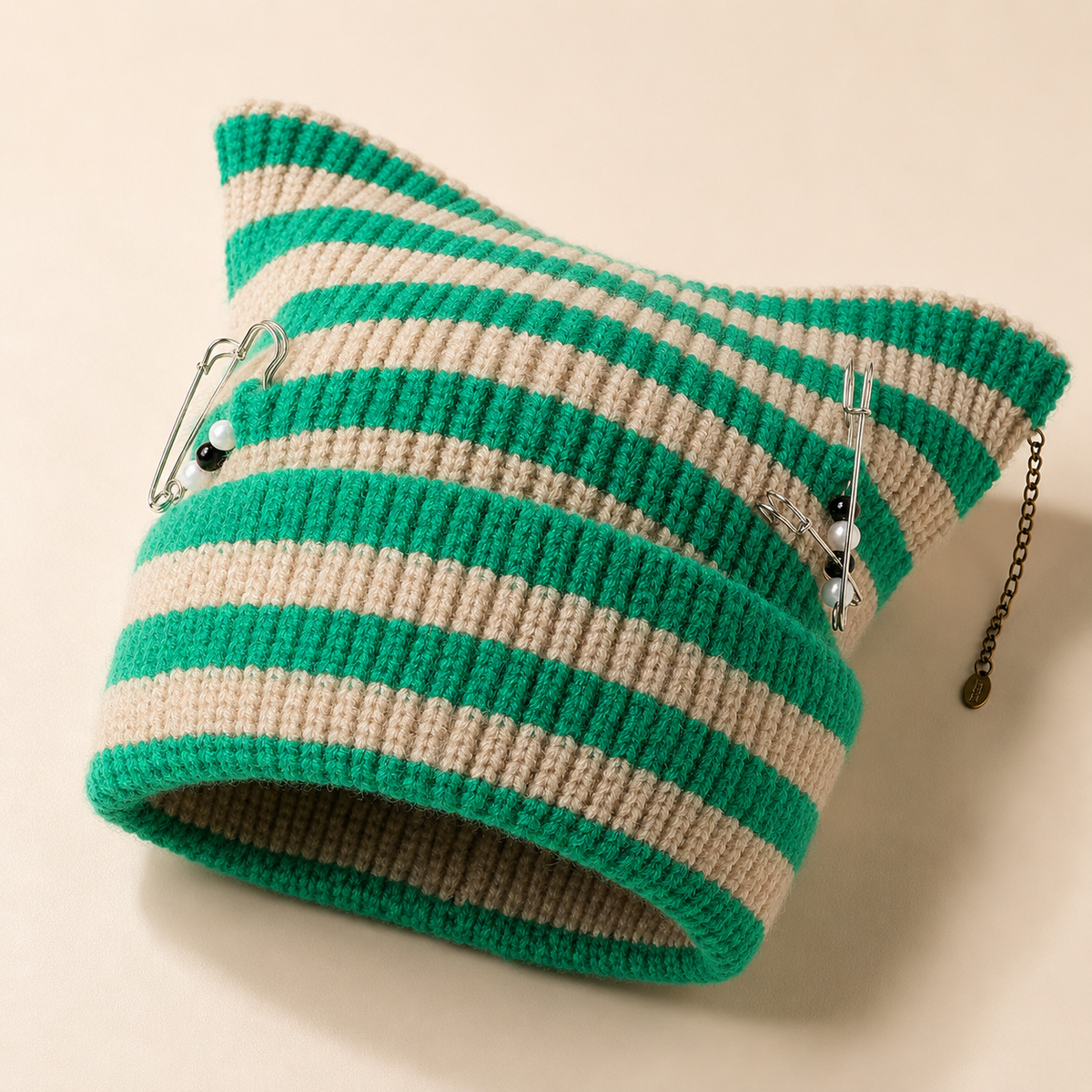 Unisex Suki Cat-Ear Beanie Ribbed Knit