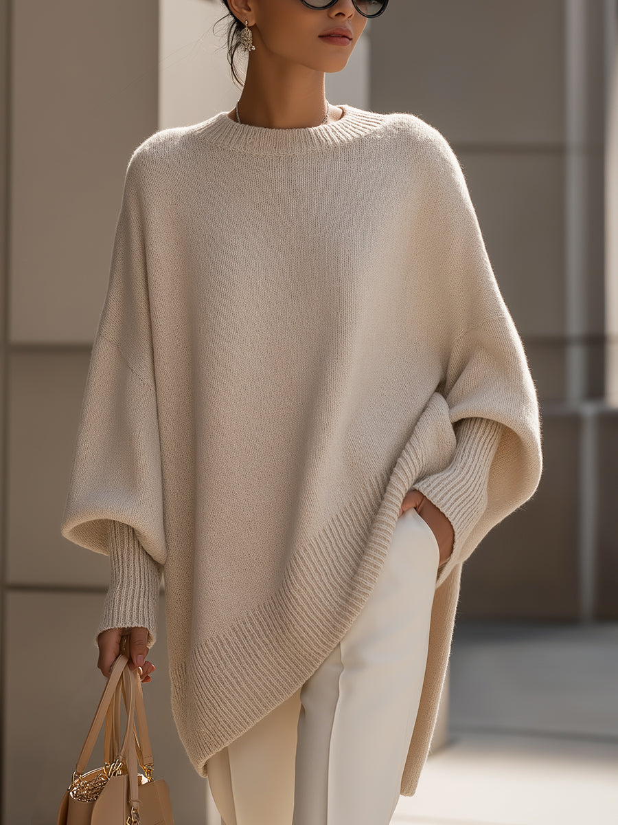 Dama Washington Vera Women's Oversized Knit Sweater Crew Neck