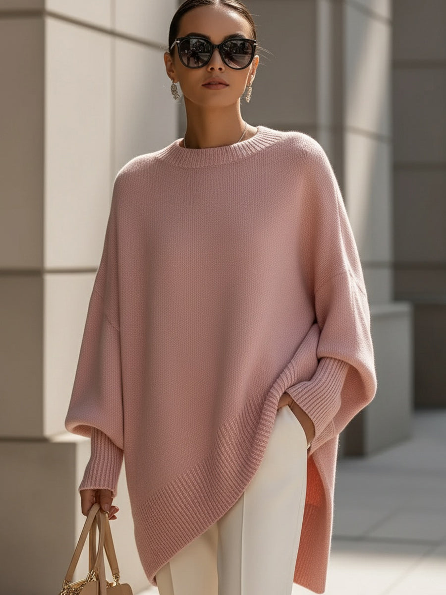 Dama Washington Vera Women's Oversized Knit Sweater Crew Neck