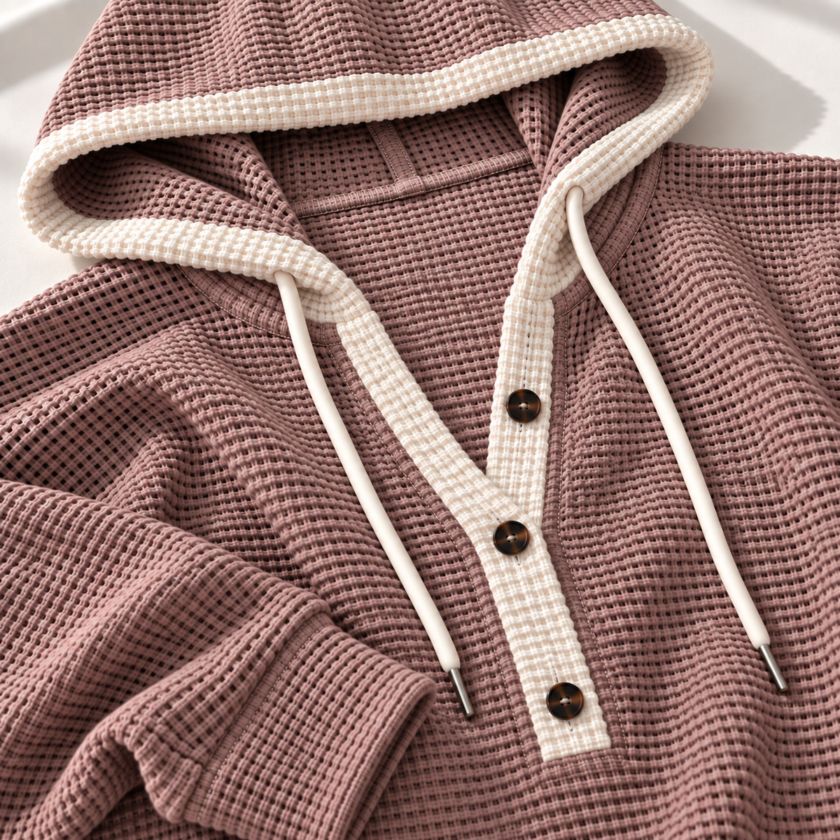 Unisex Jesse Bell Waffle Henley Knit