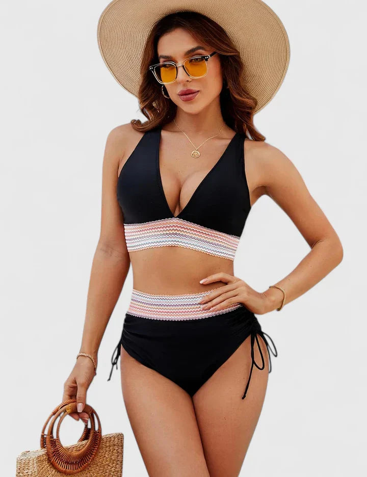 Jayzelliah Elegant High-Waisted Bikini Set with Tummy Control