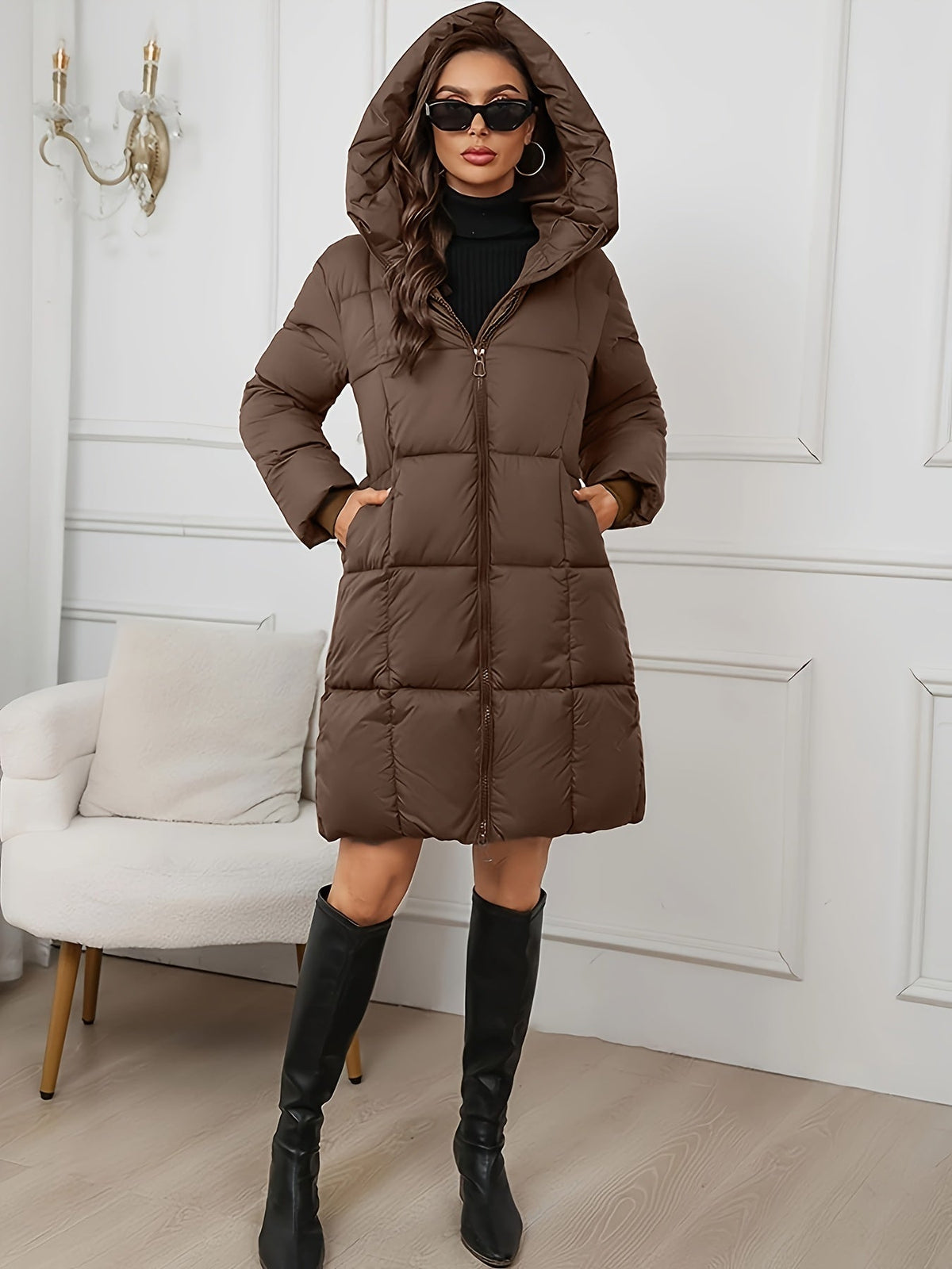 Harper & Wells Women's Camilla Hooded Longline Puffer Coat
