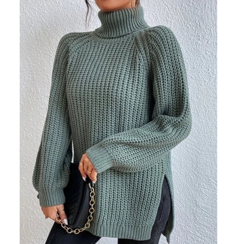 Women's Ribbed Stretch Turtleneck Sweater