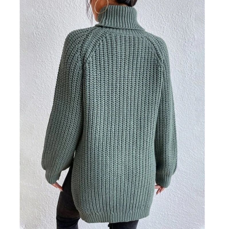 Women's Ribbed Stretch Turtleneck Sweater