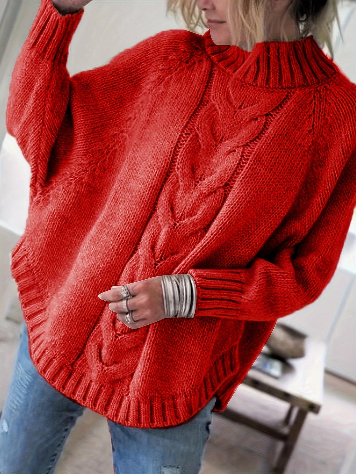Harper & Wells Women's Corinne High-Neck Cable-Knit Sweater