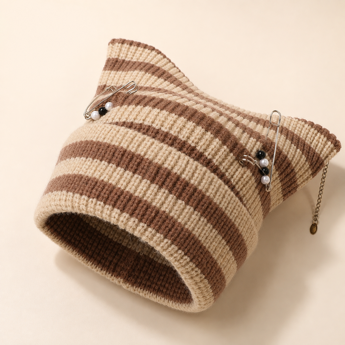 Unisex Suki Cat-Ear Beanie Ribbed Knit