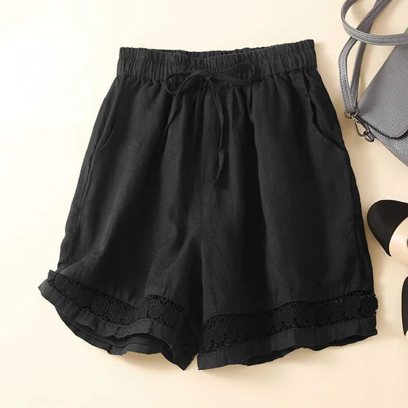 MAYBERRY Rica™ Relaxed Floral Shorts Embroidered Hem