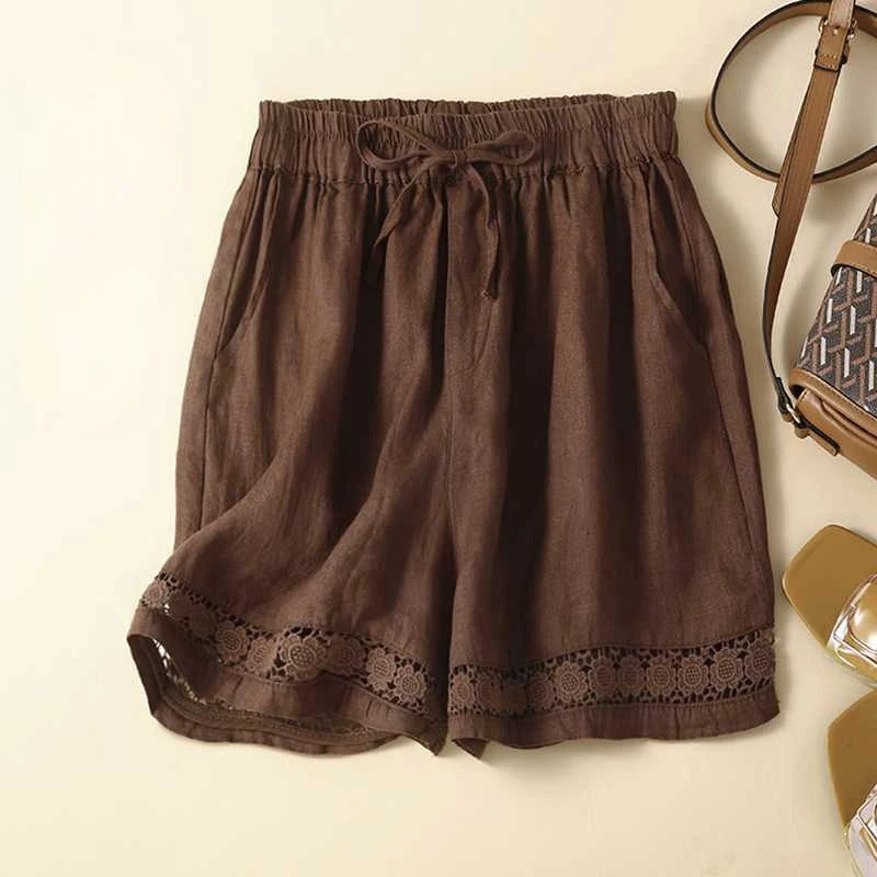 MAYBERRY Rica™ Relaxed Floral Shorts Embroidered Hem