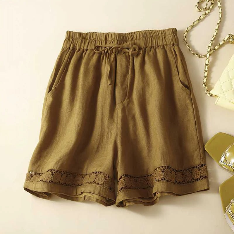 MAYBERRY Rica™ Relaxed Floral Shorts Embroidered Hem