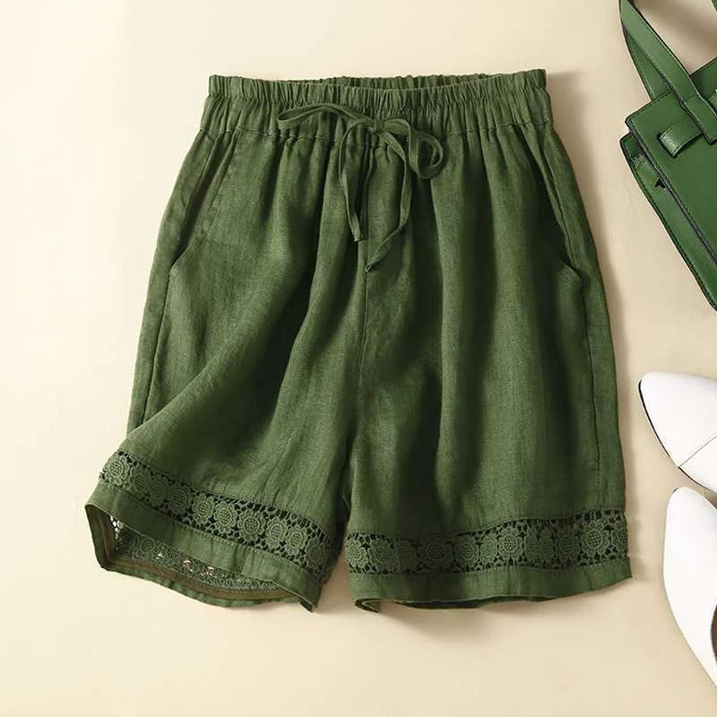 MAYBERRY Rica™ Relaxed Floral Shorts Embroidered Hem