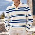 Unisex Jacob Striped Knit Polo