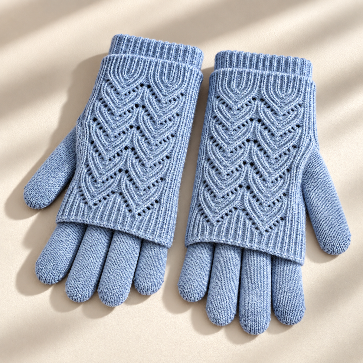 Unisex Cleo Layered Gloves Knit