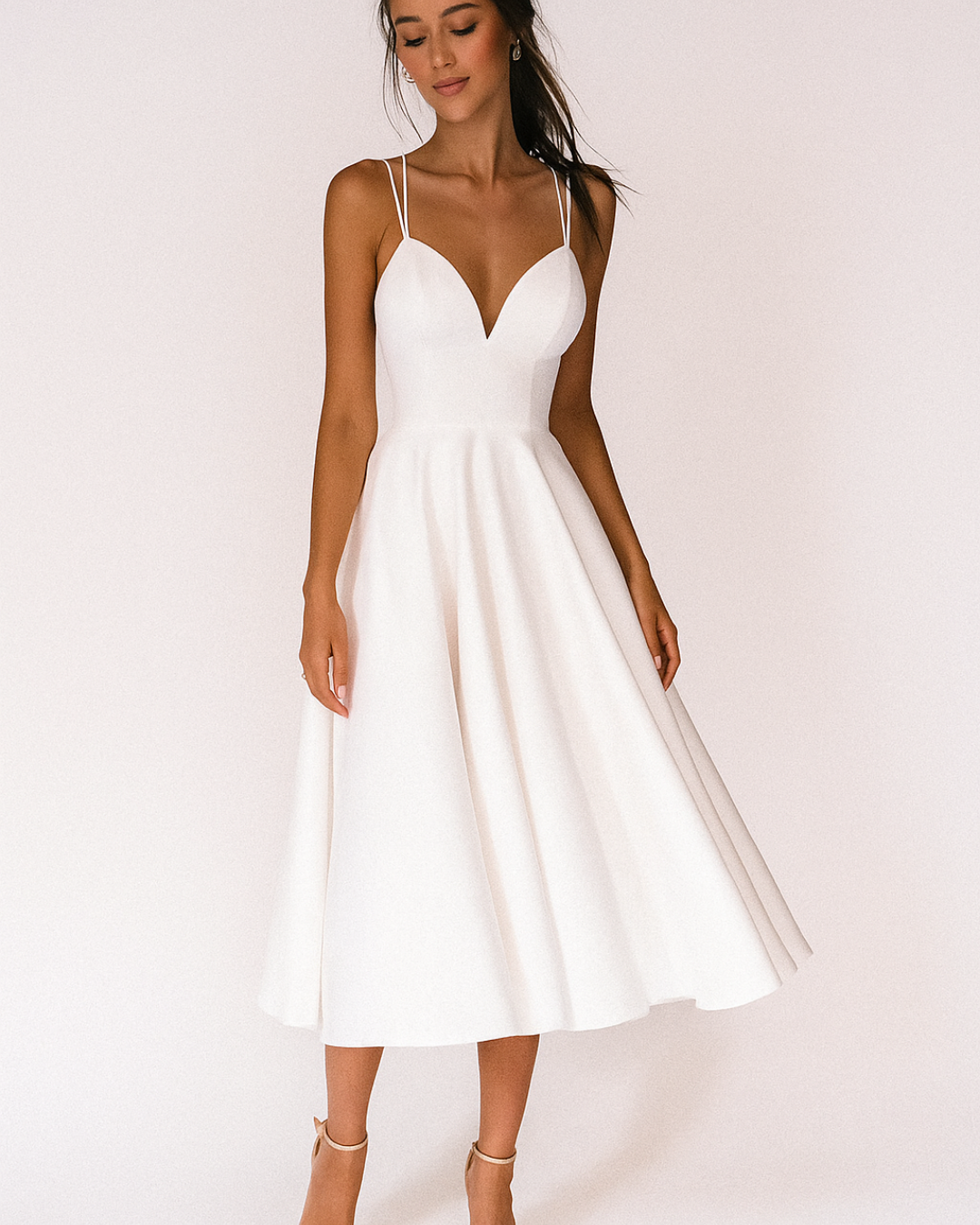 The Hills Nashville Daisy Women's Strappy Midi Wedding Guest Dress