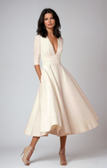 The Hills Nashville Evelyn Women's Wedding Guest Flared Midi Dress