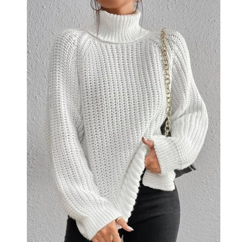 Women's Ribbed Stretch Turtleneck Sweater