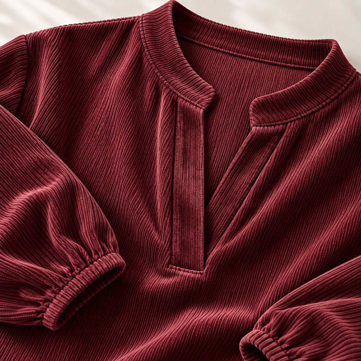 Unisex Margot Notch Neckline Blouse Corduroy