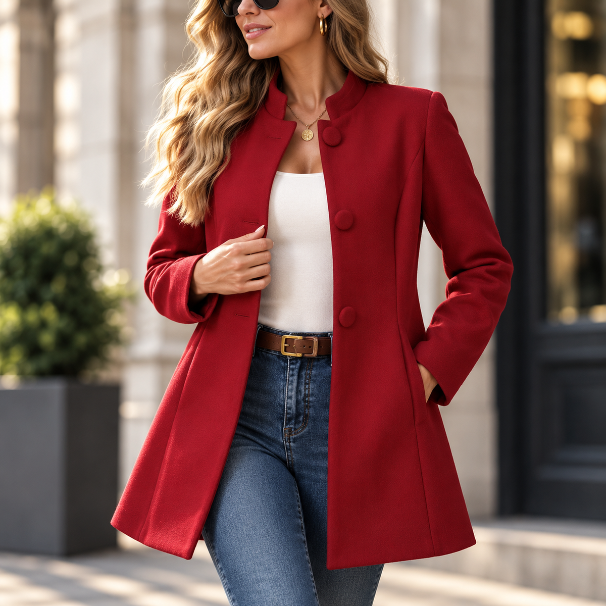 Haven Beck Unisex The Kensington Jacket Stand Collar Button