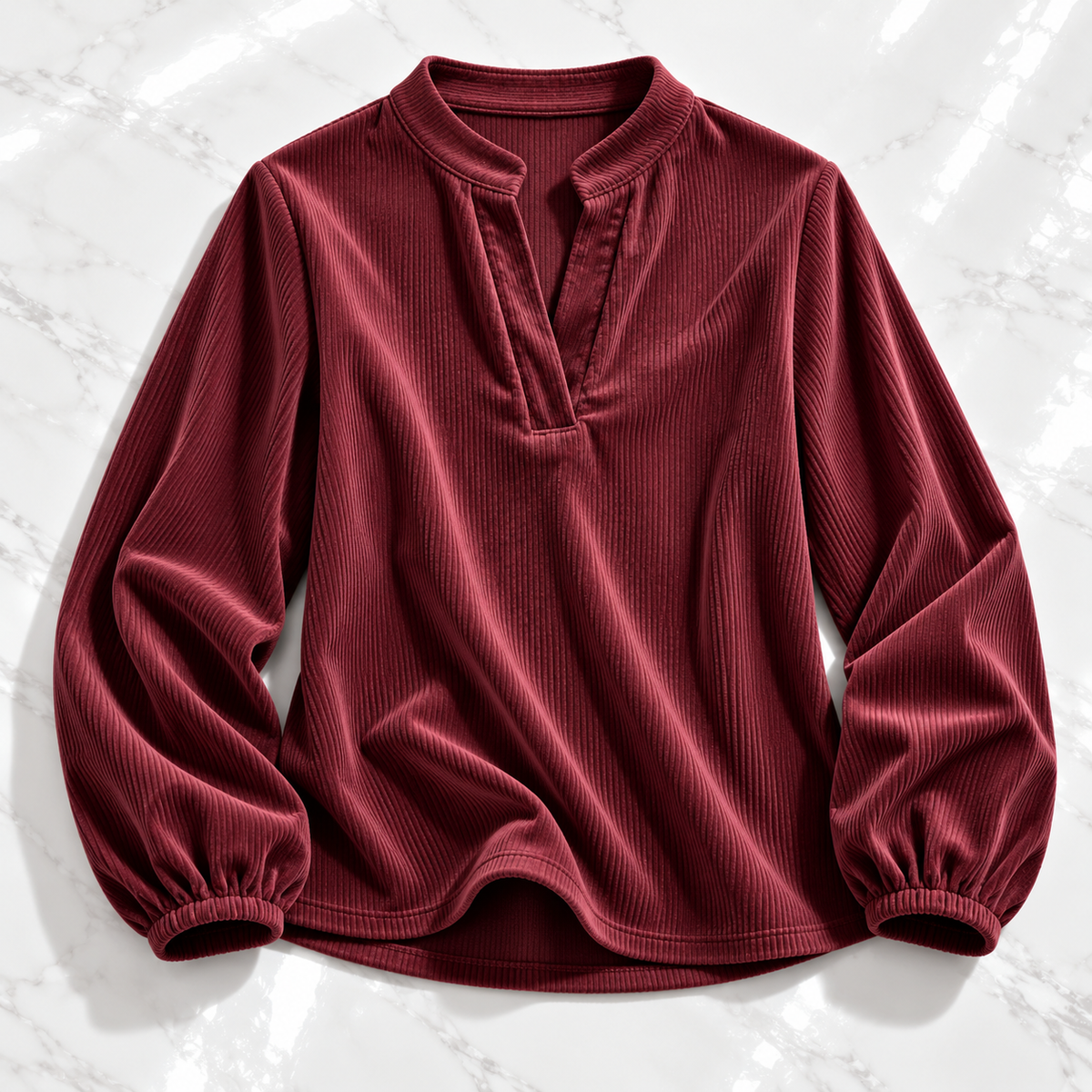 Unisex Margot Notch Neckline Blouse Corduroy