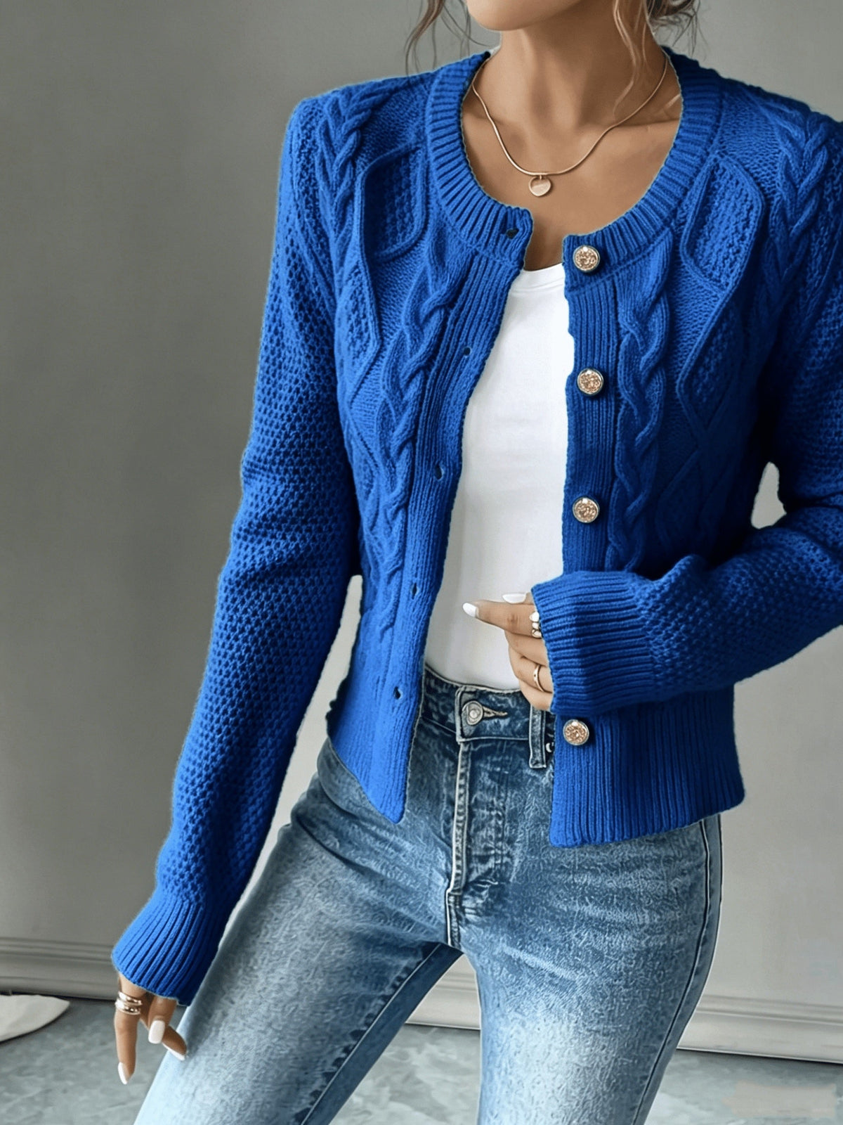 Harper & Wells Women's Eleanora Cable-Knit Button-Front Cardigan