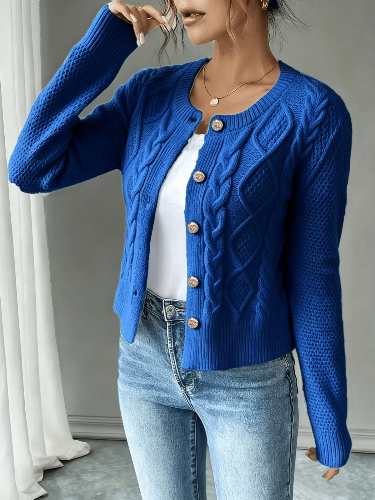 Harper & Wells Women's Eleanora Cable-Knit Button-Front Cardigan