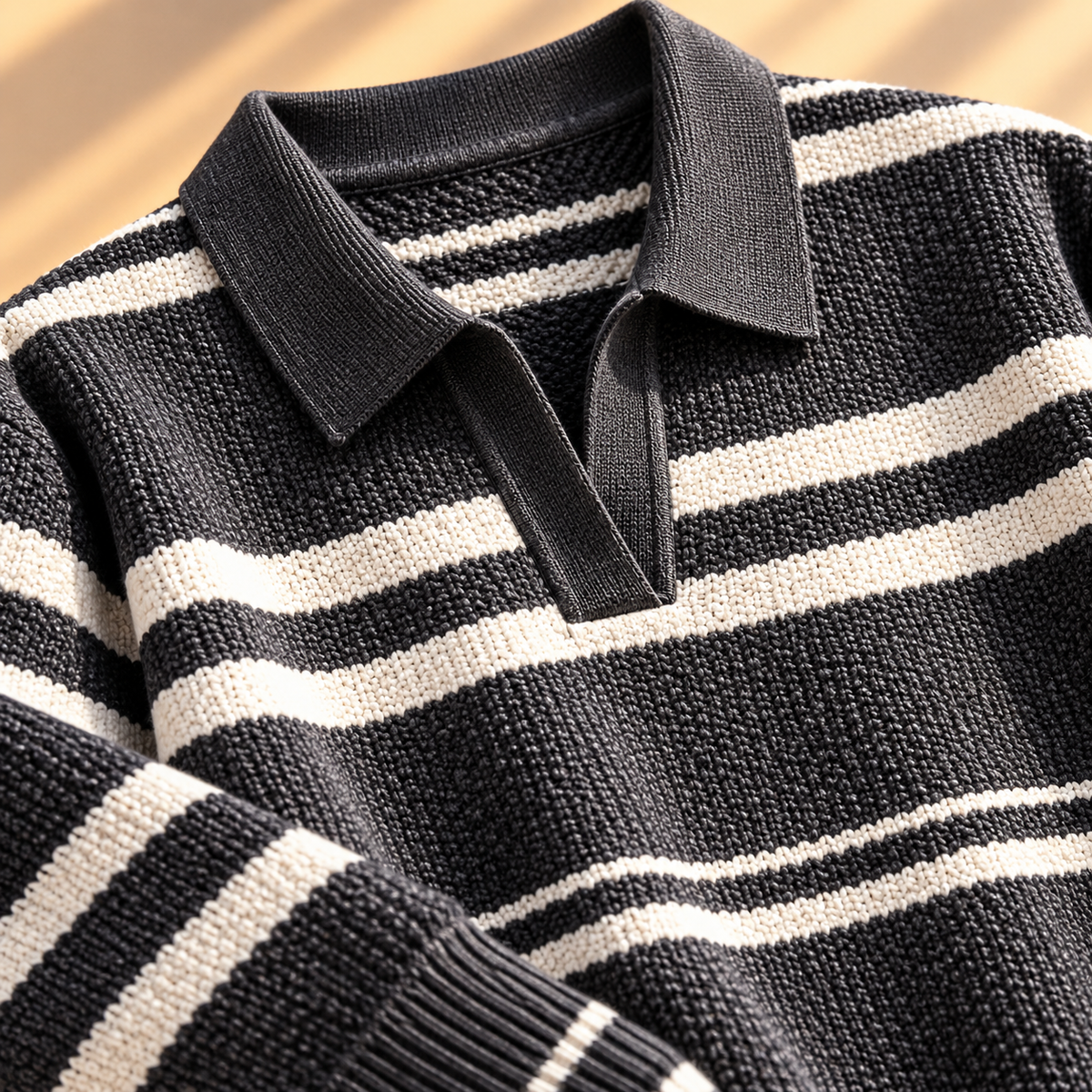Unisex Jacob Striped Knit Polo
