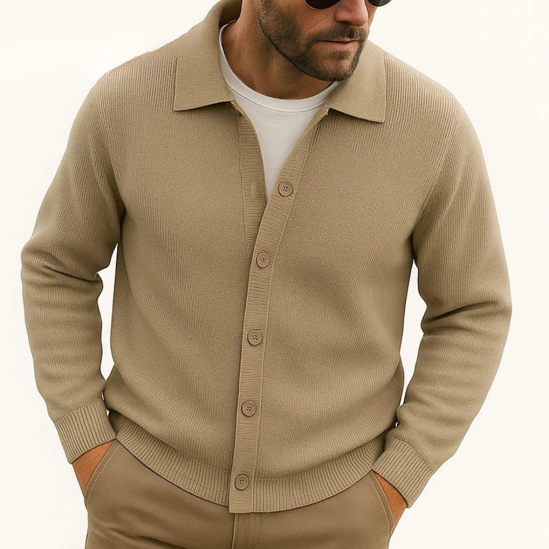 Haven Beck Men's Declan Polo Button Cardigan