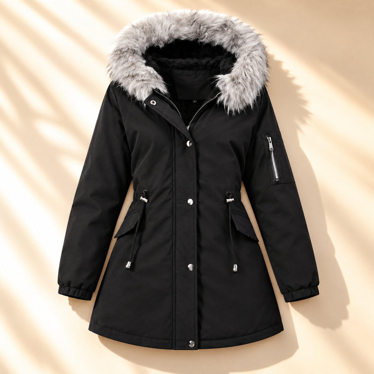 Unisex Jesse Bell Winter Line Parka Hooded Faux Fur
