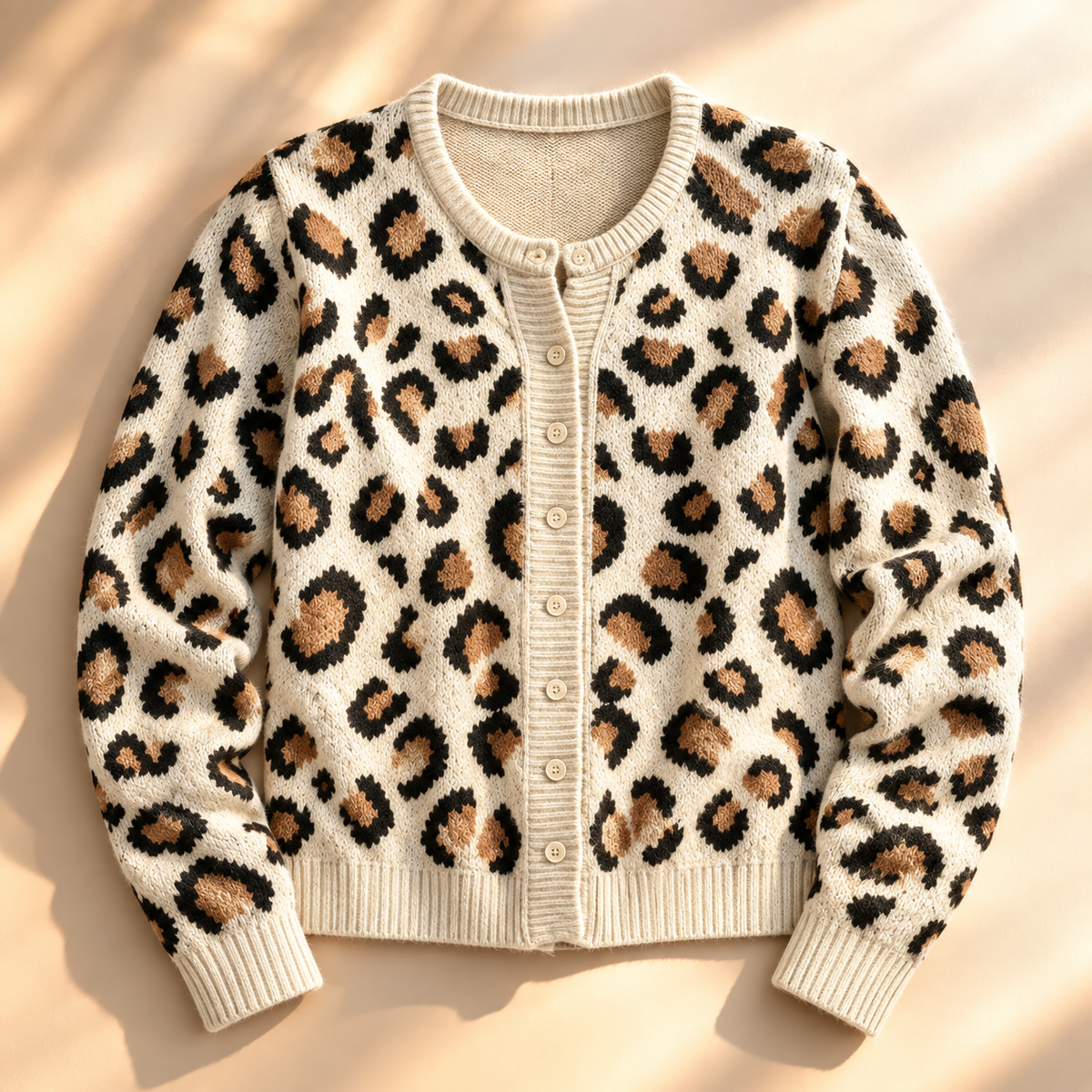 Unisex Savanna Leopard Knit Cardigan