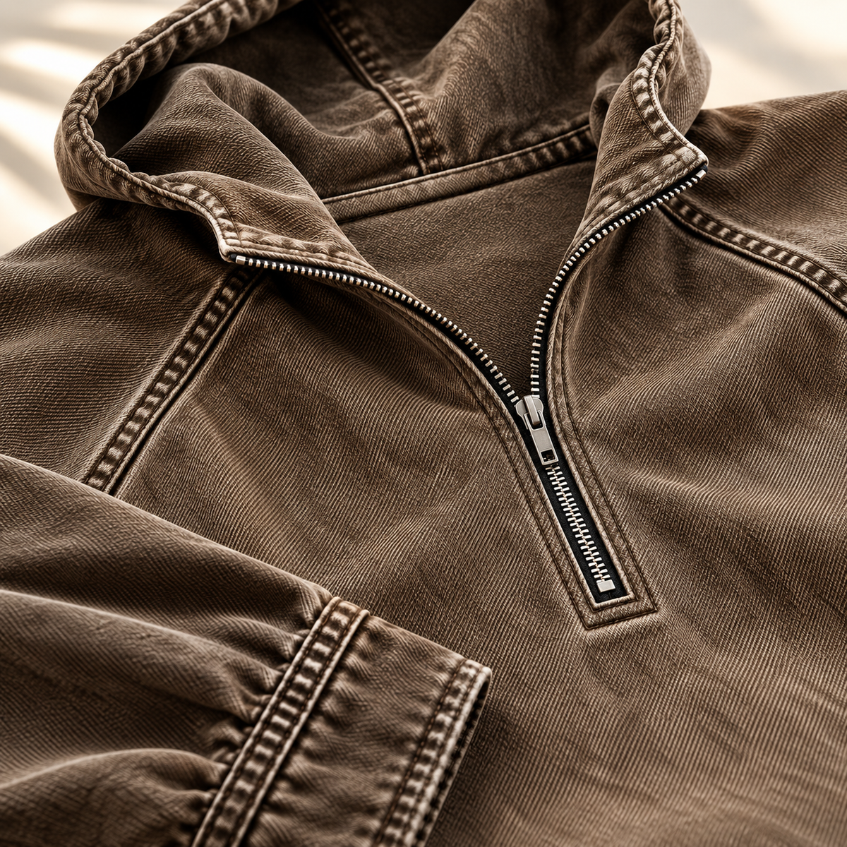 Men's Jacob Washed Zip Hoodie Kangaroo Pocket