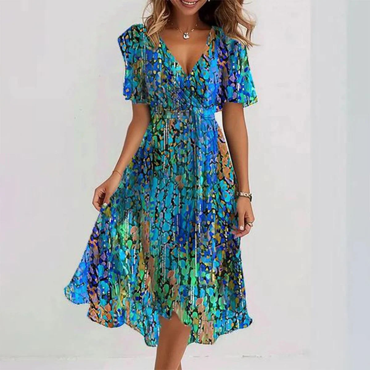 LumiNovi Summer Dress with Breathable Fabric and Flowy Silhouette