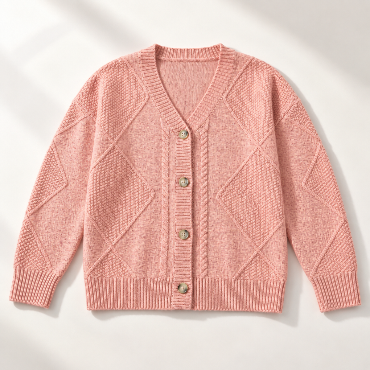 Unisex Frances Cable Button Cardigan Knit