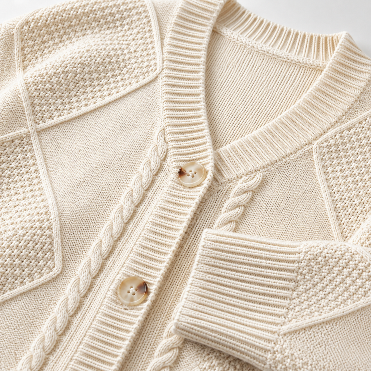 Unisex Frances Cable Button Cardigan Knit