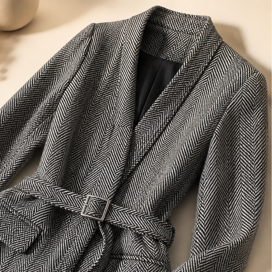 Unisex Sutton Belted Jacket Wool Blend