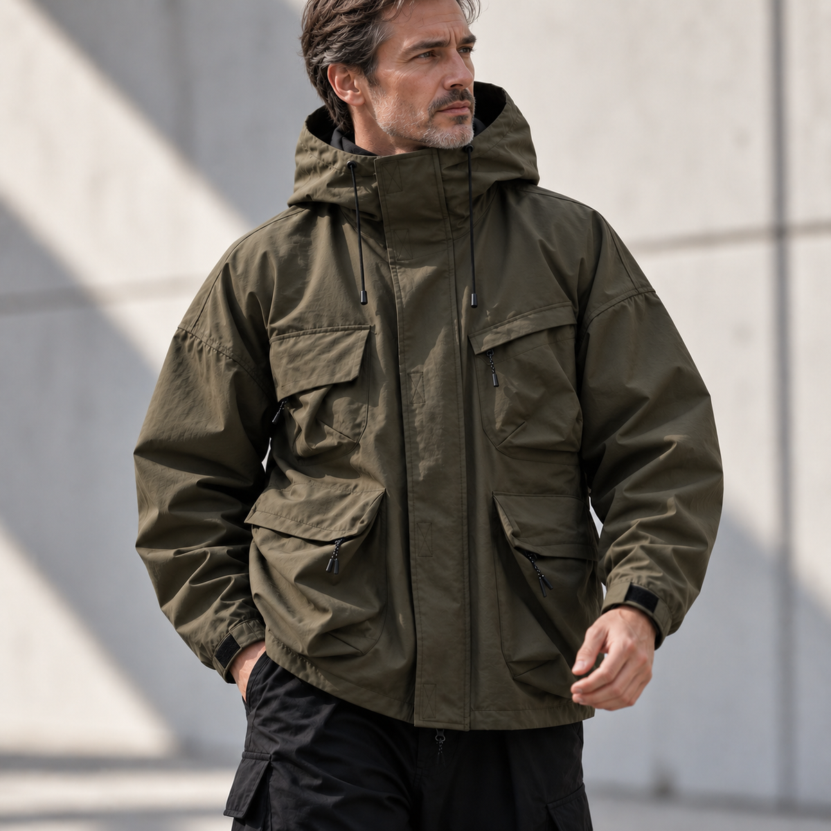 Unisex Pascal Utility Jacket Hooded Cargo