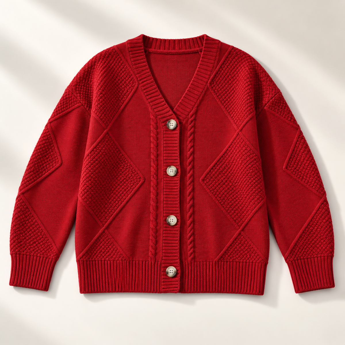 Unisex Frances Cable Button Cardigan Knit
