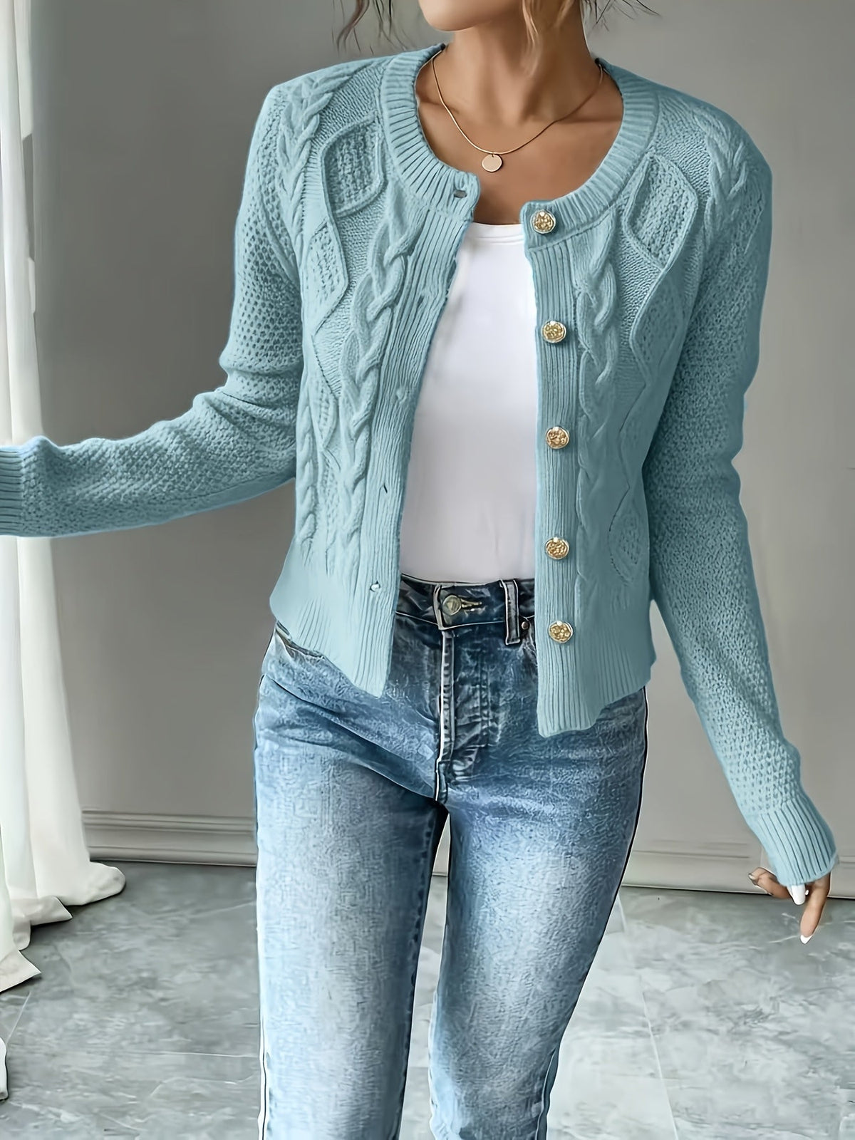 Harper & Wells Women's Eleanora Cable-Knit Button-Front Cardigan