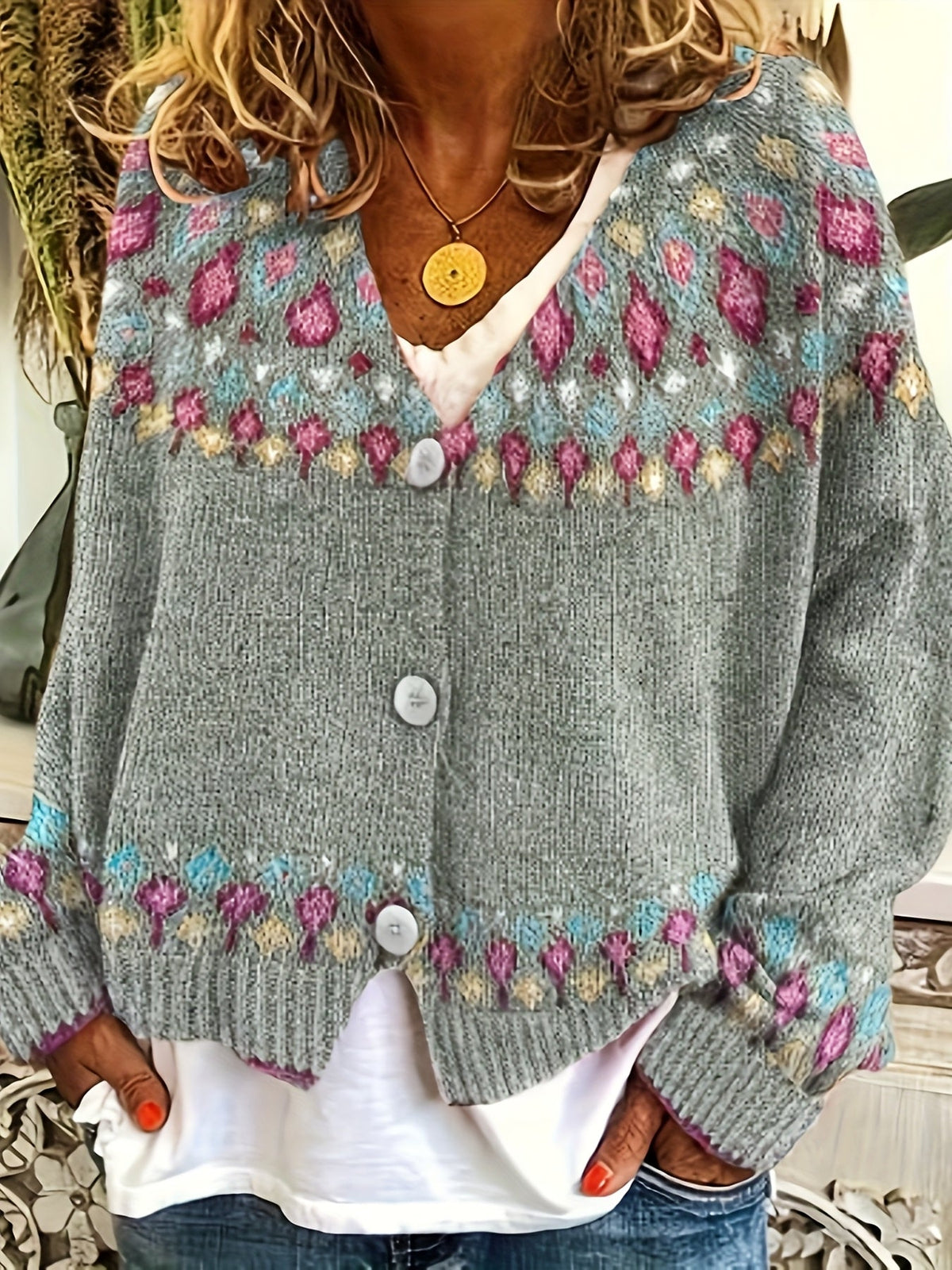 Harper & Wells Women's Esme Nordic Patterned Cardigan