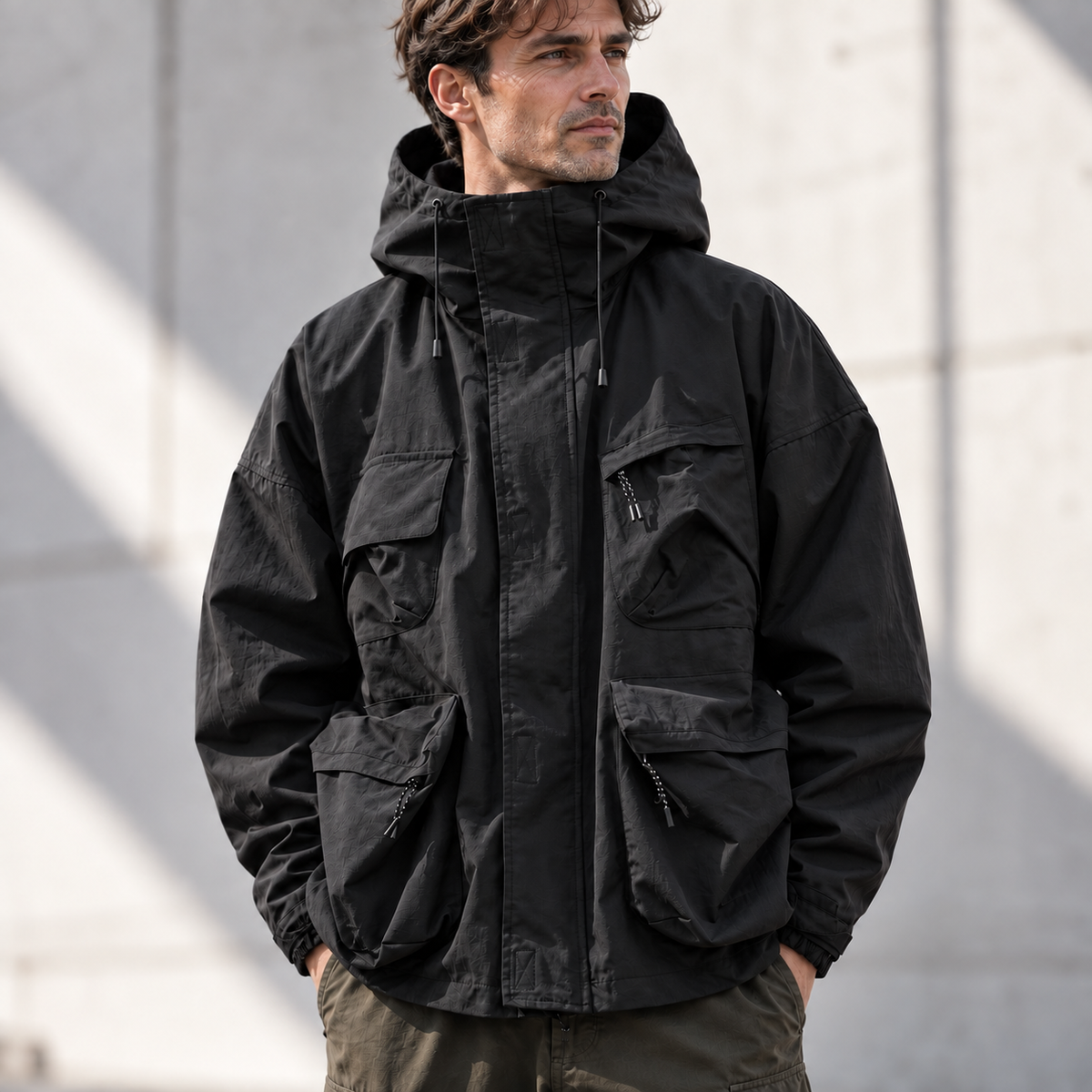 Unisex Pascal Utility Jacket Hooded Cargo