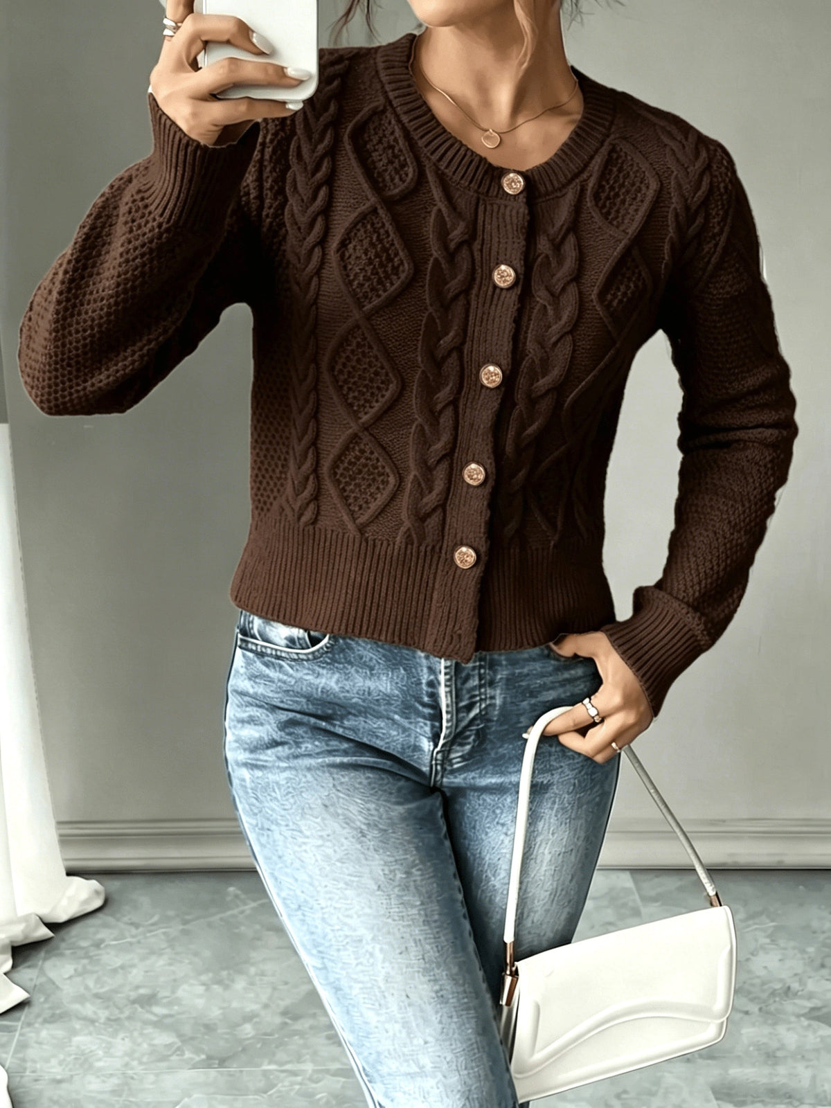 Harper & Wells Women's Eleanora Cable-Knit Button-Front Cardigan