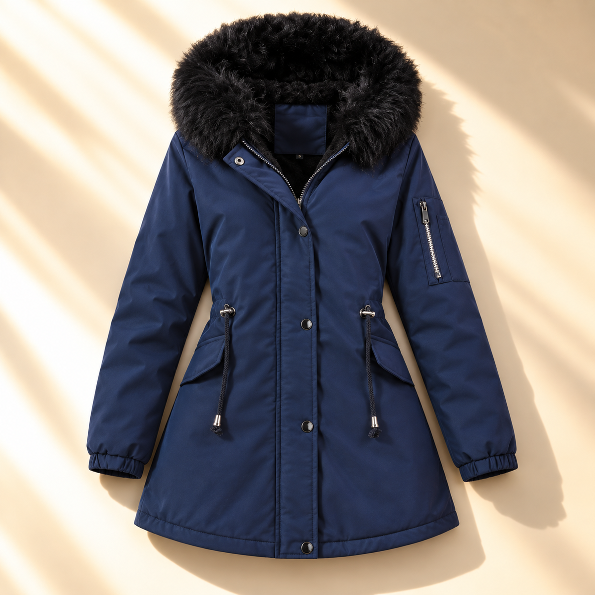 Unisex Jesse Bell Winter Line Parka Hooded Faux Fur