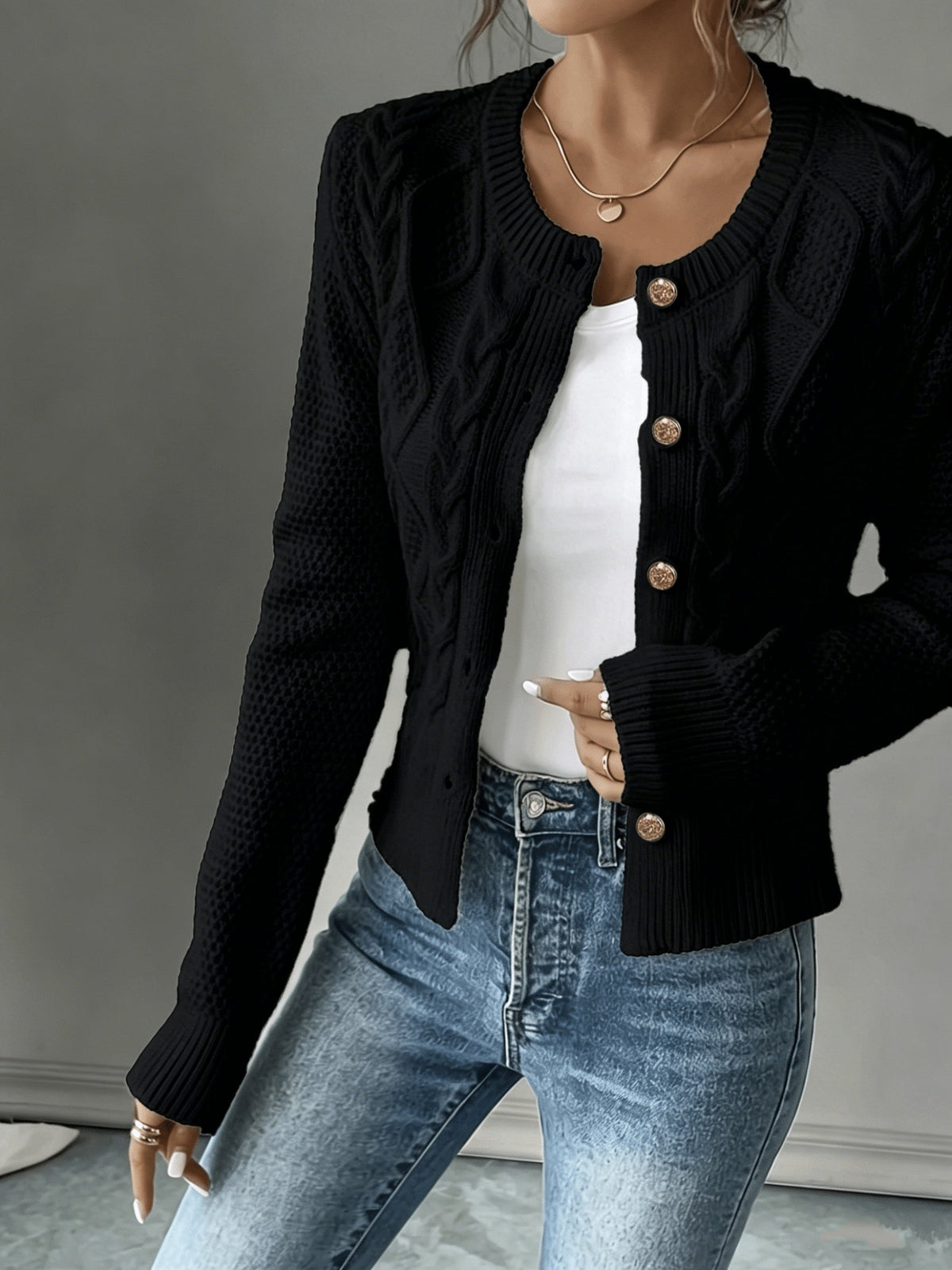 Harper & Wells Women's Eleanora Cable-Knit Button-Front Cardigan