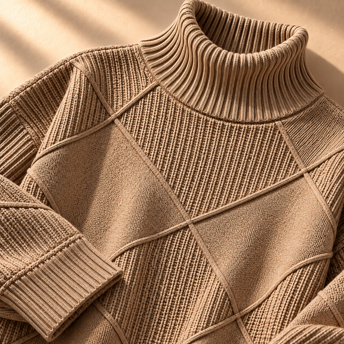 Unisex Harper Lattice Knit Turtleneck Sweater