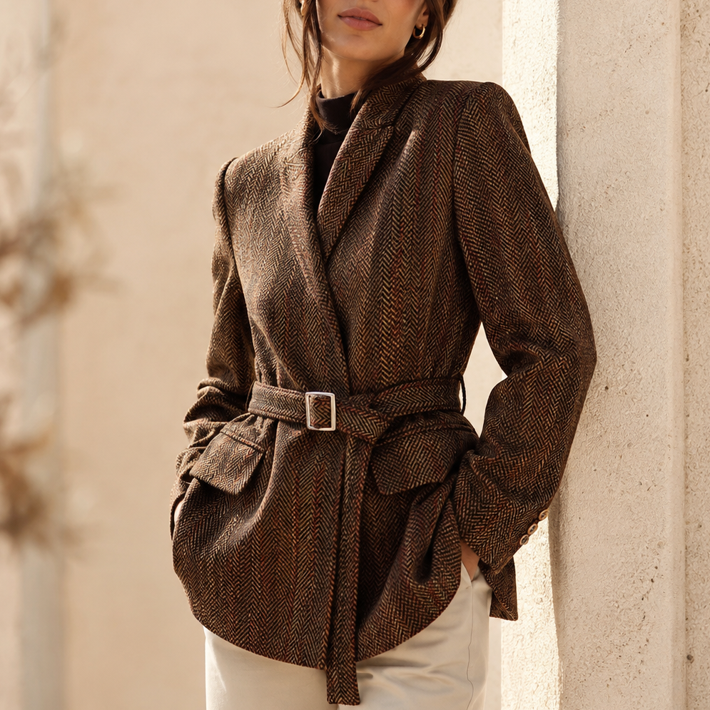 Unisex Sutton Belted Jacket Wool Blend