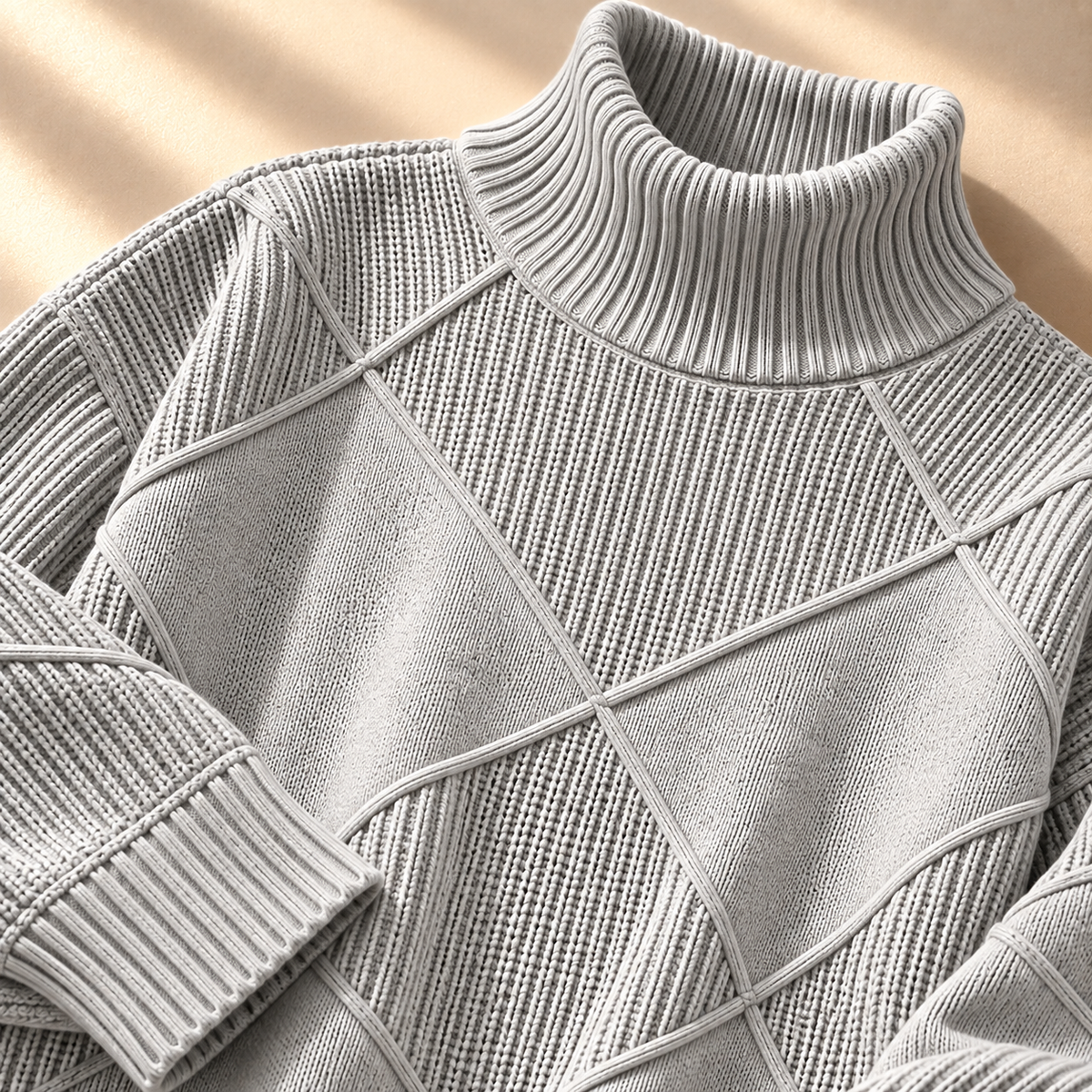 Unisex Harper Lattice Knit Turtleneck Sweater