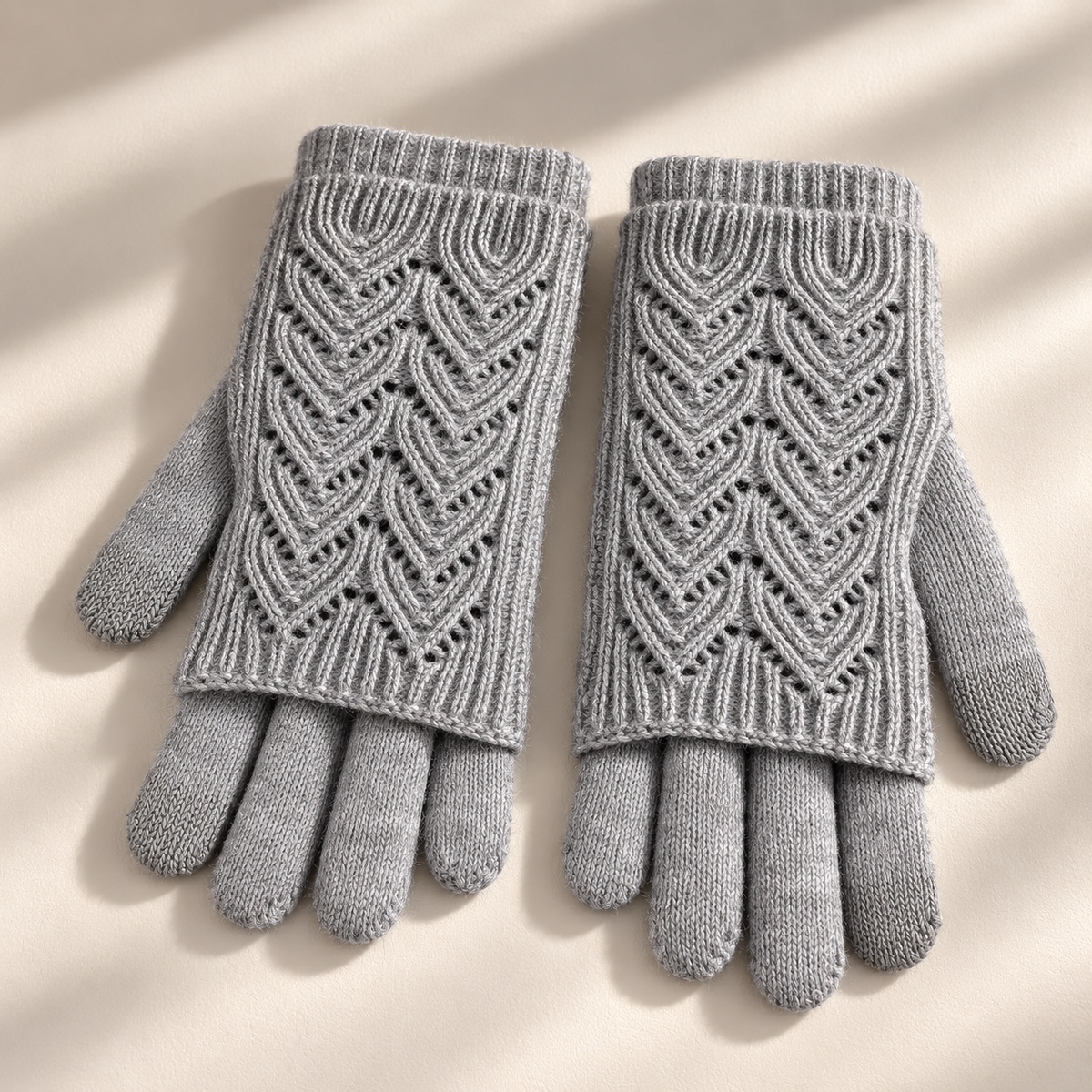 Unisex Cleo Layered Gloves Knit