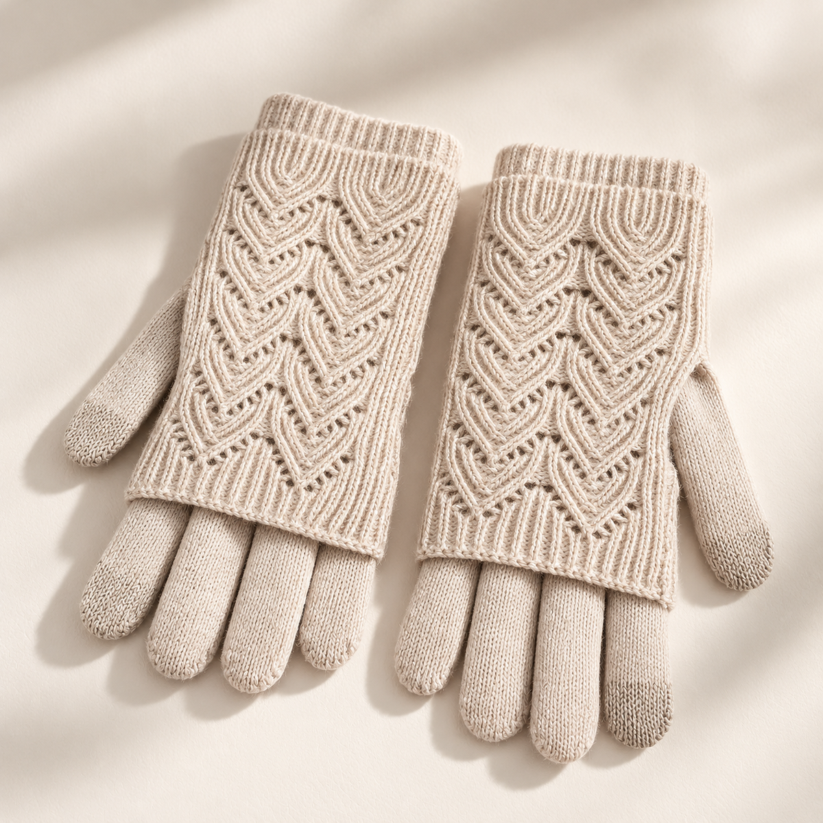 Unisex Cleo Layered Gloves Knit